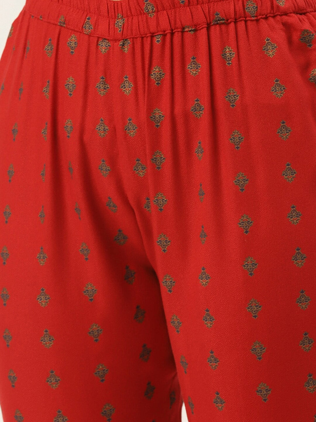 HERE&NOW Women Red Ethnic Motifs Printed Kurta with Trousers