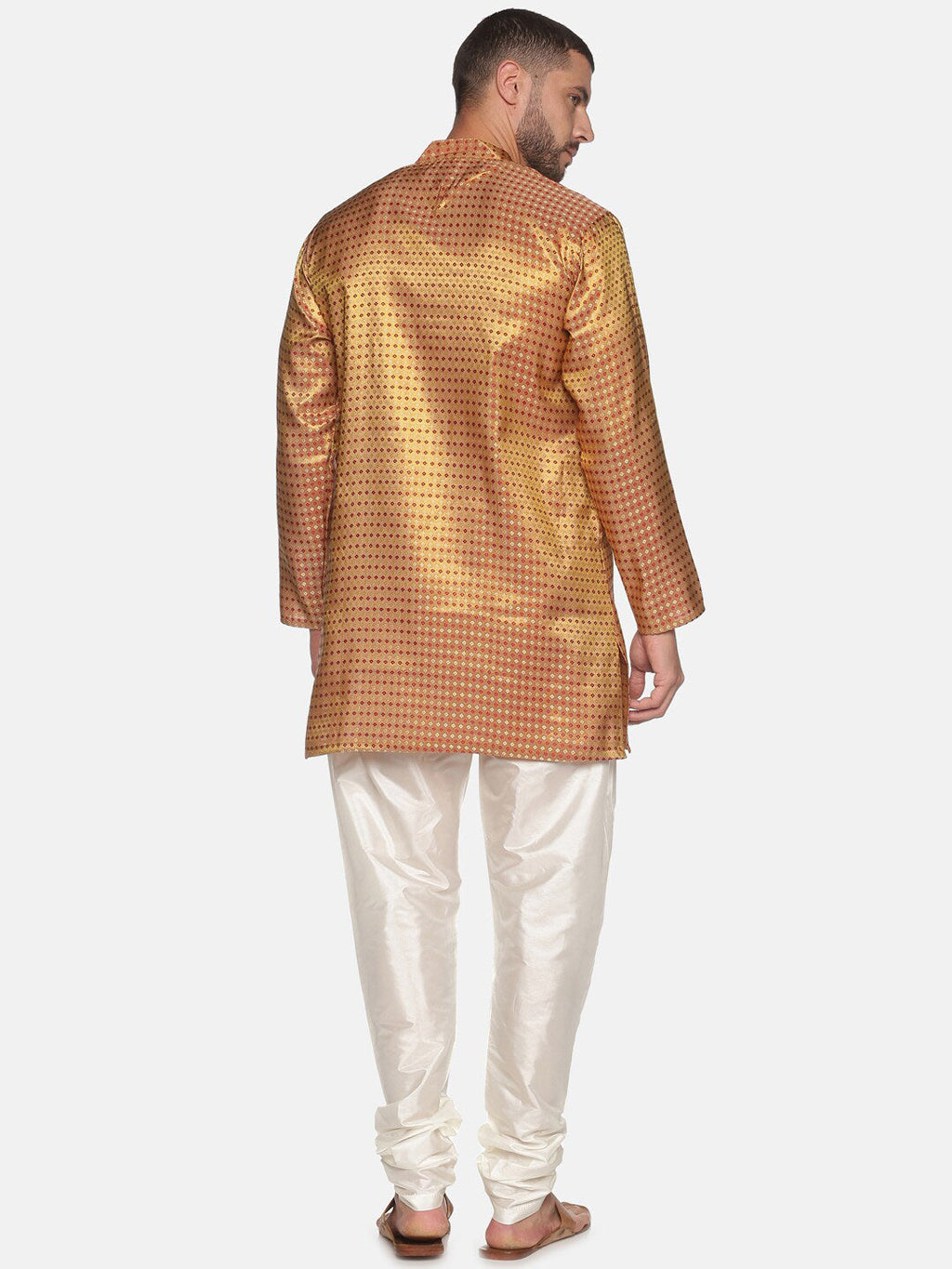 Sethukrishna Men Red Ethnic Motifs Kurta with Churidar