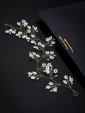 Panash Women Gold-Toned & White Beaded Tiara