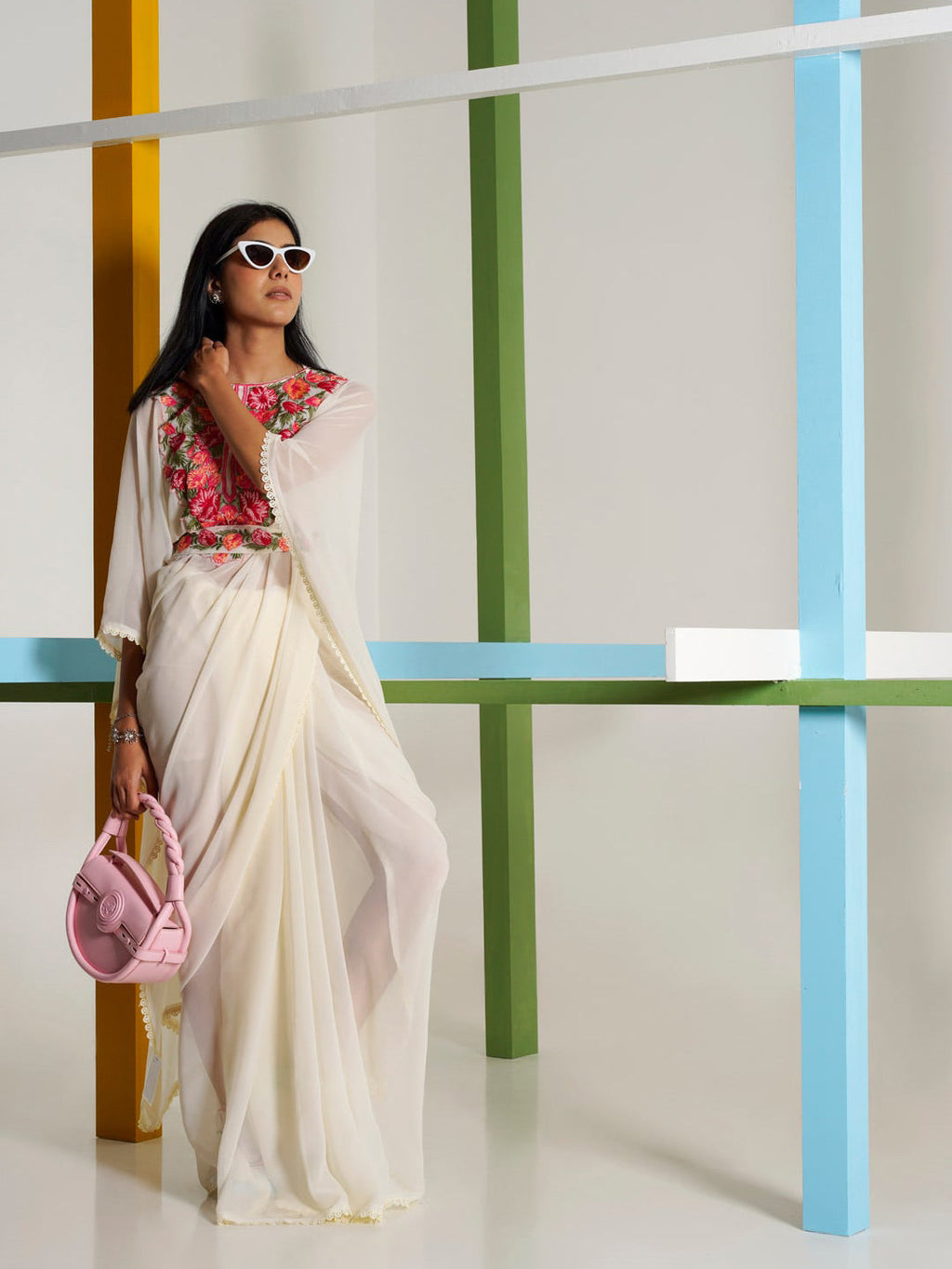 Tikhi Imli Kaftan Saree With Belt