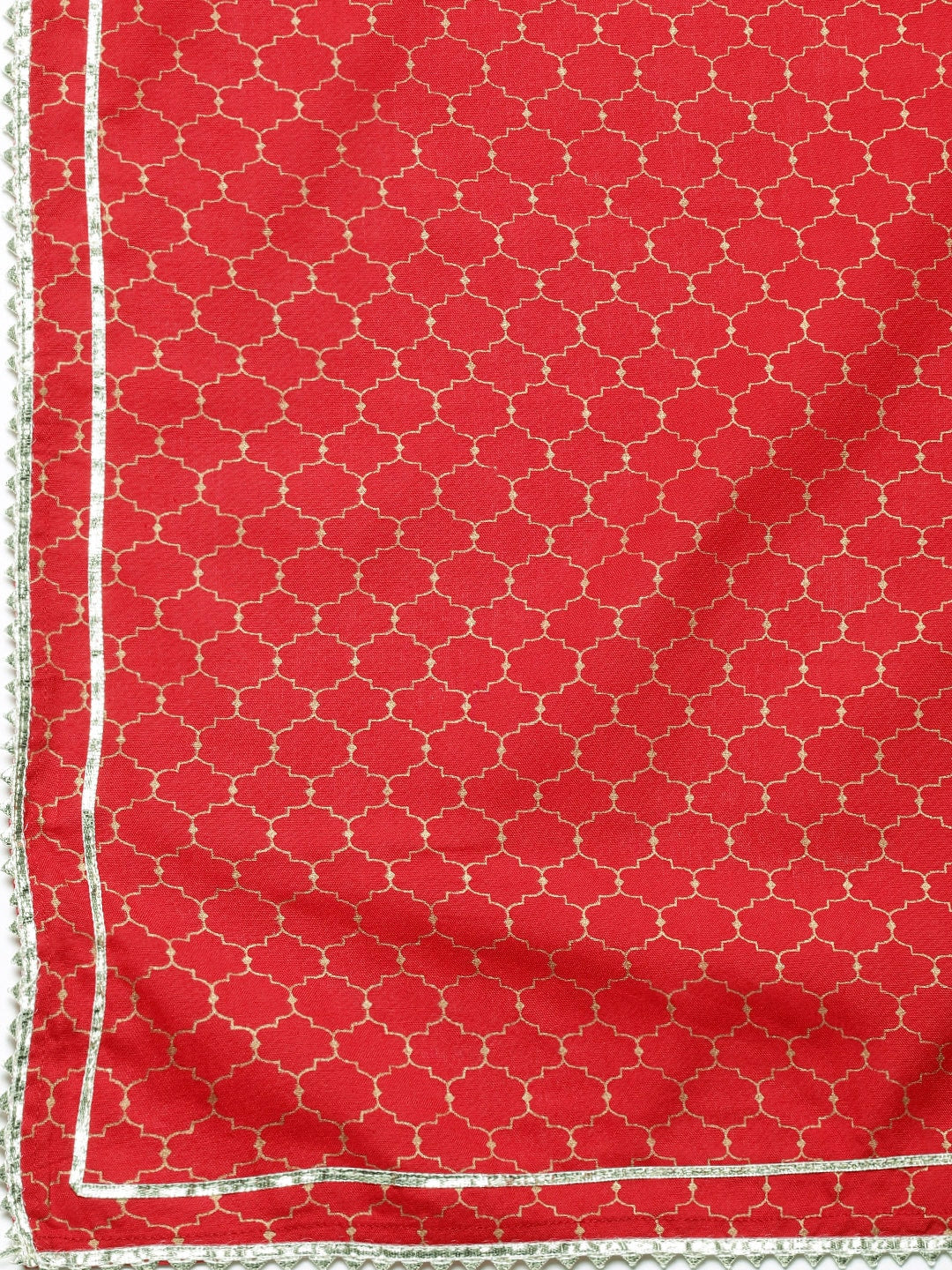 HERE&NOW Floral Yoke Design Regular Thread Work Kurta with Trousers & With Dupatta