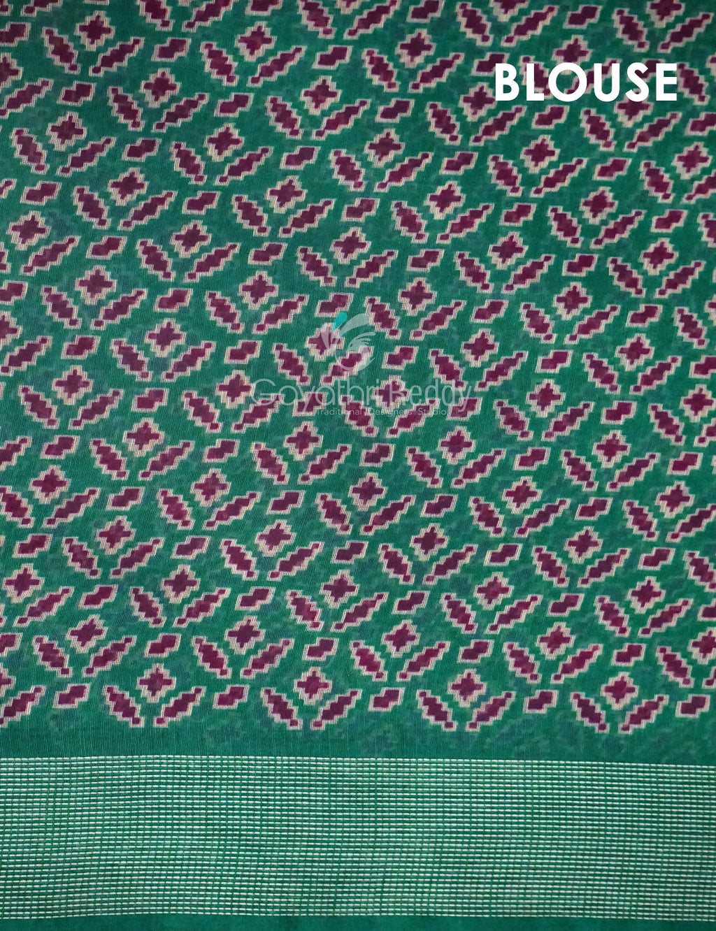 Combination Of Jamuni Colour With Patola Print Semi Chanderi Saree With Contrast Blouse By Gayathri Reddy Designer Studio