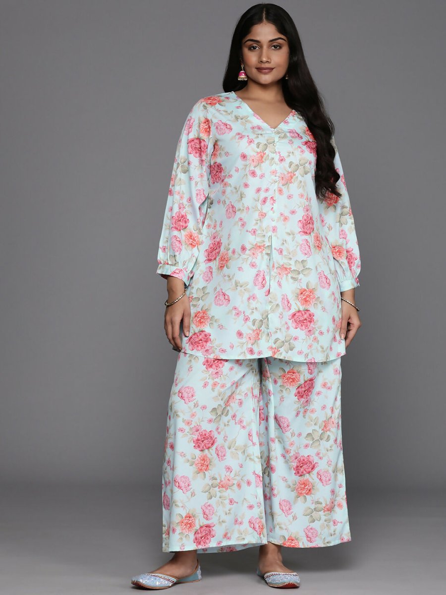 Ahalyaa Women's Traditional Wear Co-ords - Powder Blue