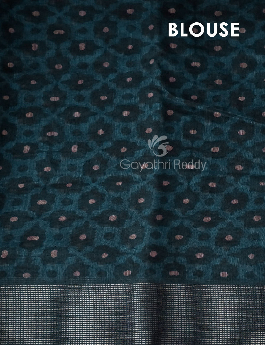 Light Green Lotus Print Semi Chanderi Saree By Gayathri Reddy Designer Studio