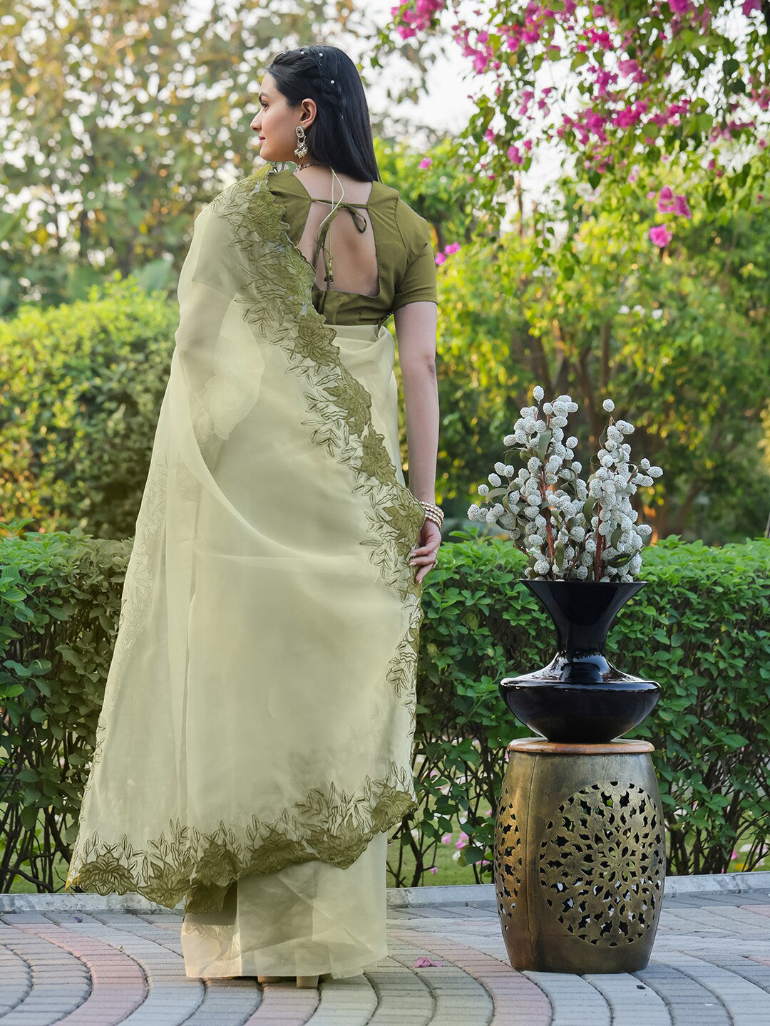 Tikhi Imli Embroidered Organza Saree