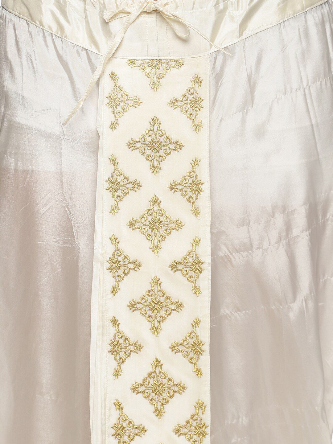 Sethukrishna Men Cream Embroidered Dhoti Pant