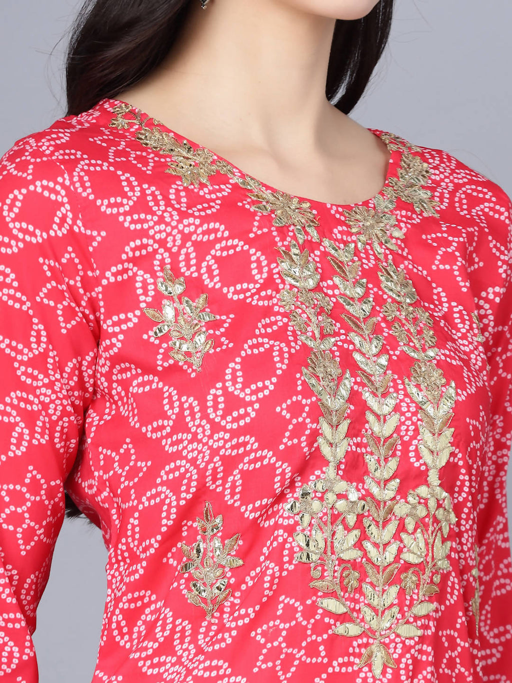 Myshka Women Pink Floral Printed Kurta