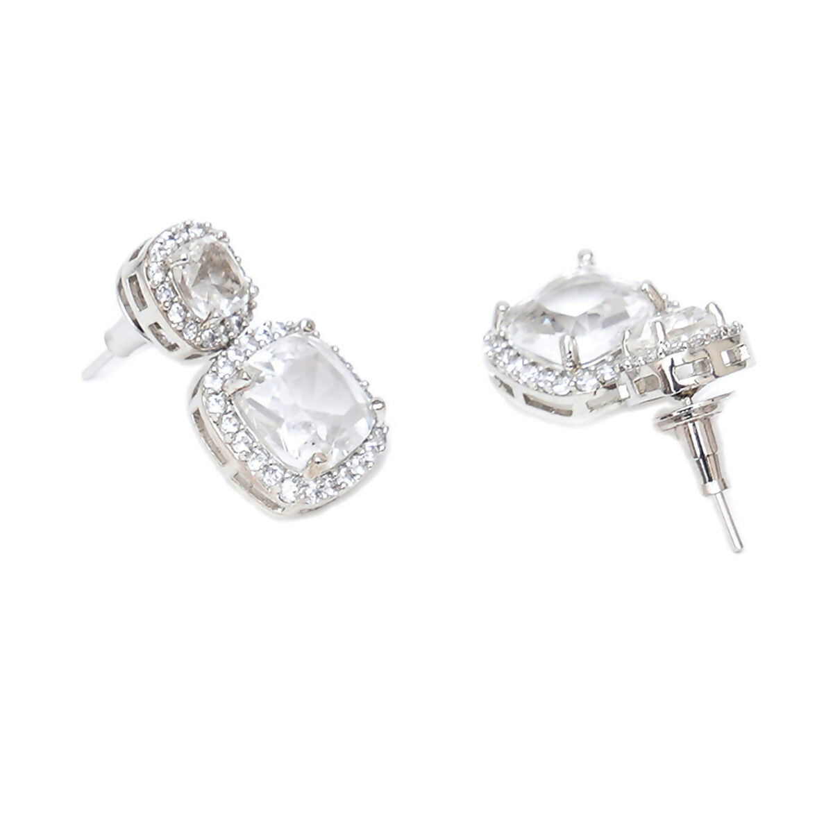 Diamond Duet Studs- Ruby Raang
