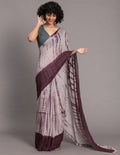 Suta Mauve Burgundy Tie and Dye Saree