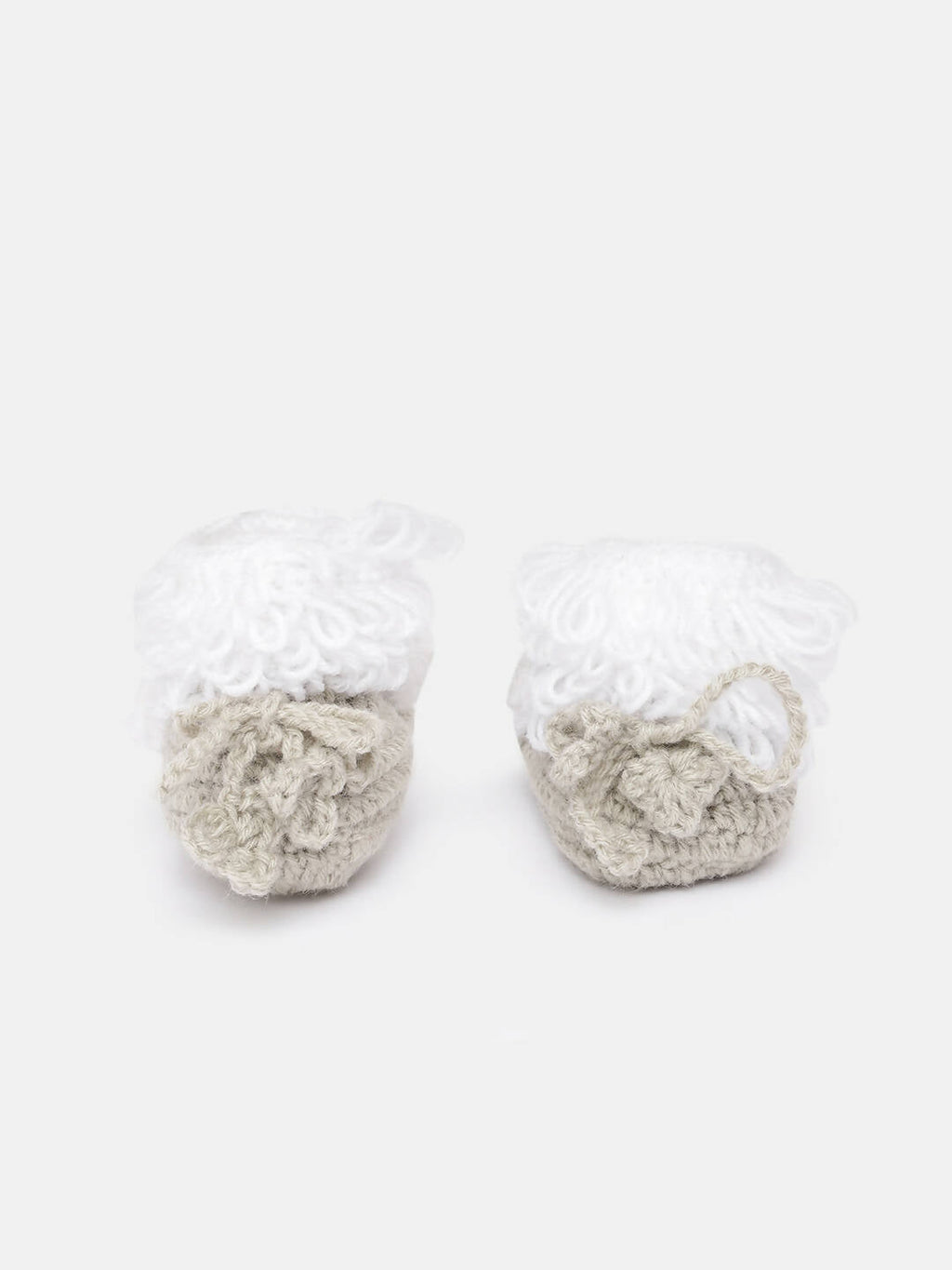 Chutput Kids Woollen Hand Knitted Animal Detailed Booties - Grey