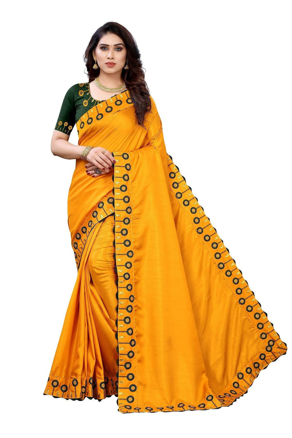 Vamika Mustard Dola Silk Embroidery Saree (SARIKA MUSTARD)