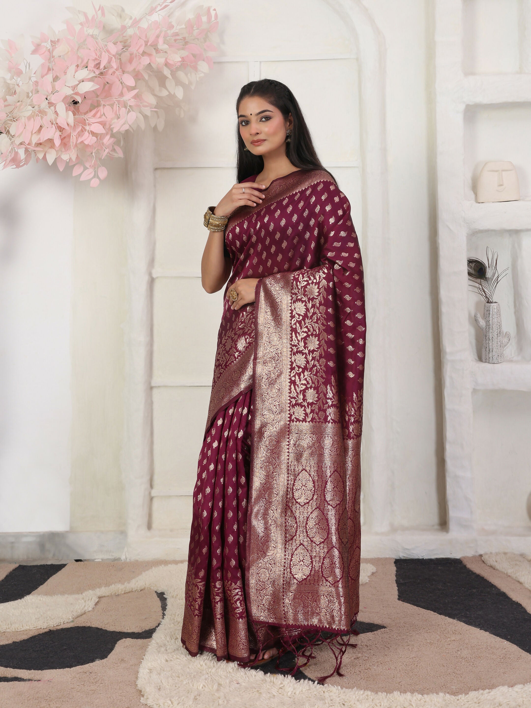 Shree Shyam Fashion Lichi Silk Green Saree