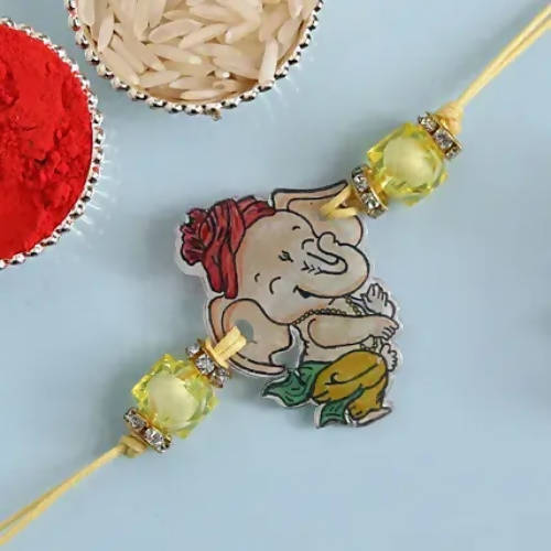 Bal Ganesha Rakhi & Almonds Jar