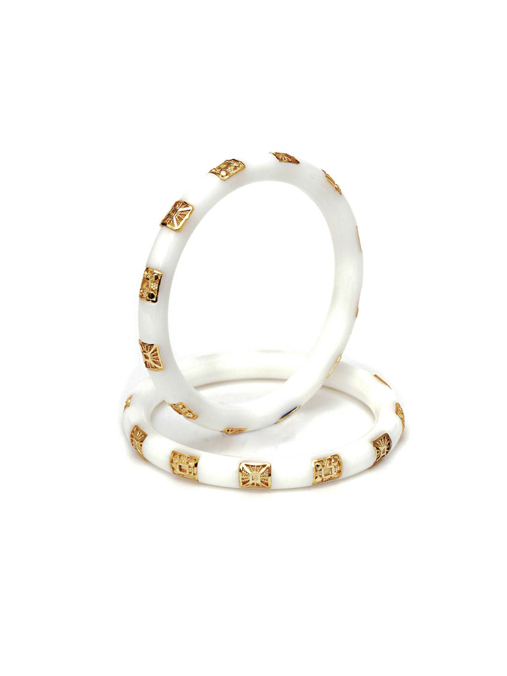 Golden Bangles (White) - Ruby Raang