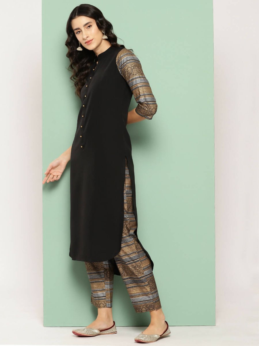 Ahalyaa Womens Kurta Set - Black