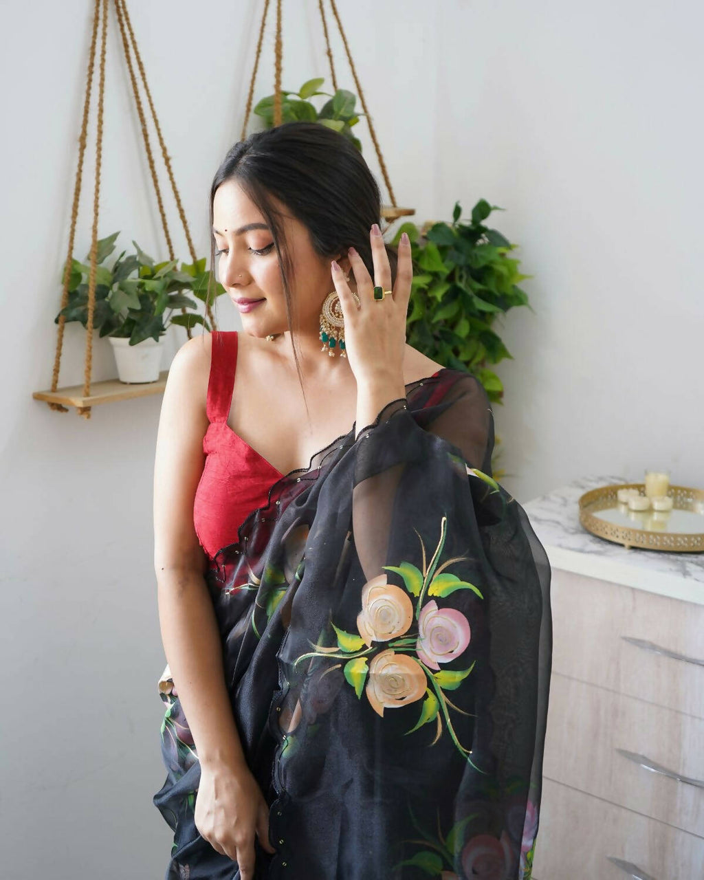 Vamsee Black Organza Saree