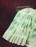 Shades of Green with Floral Design Semi Chanderi Saree By Gayathri Reddy Designer Studio