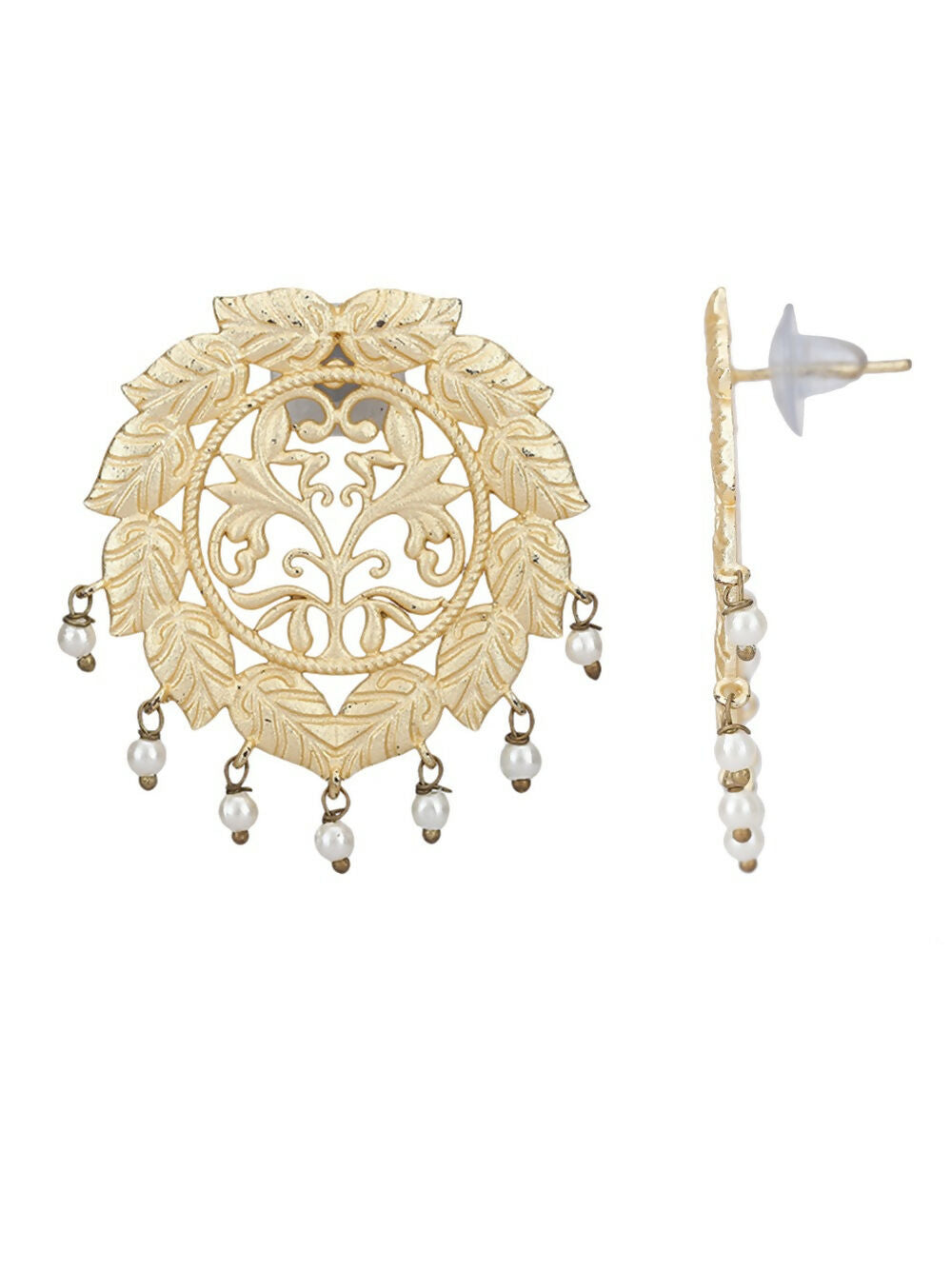 Joban Fashion Women Handcrafted Matte Gold Earrings