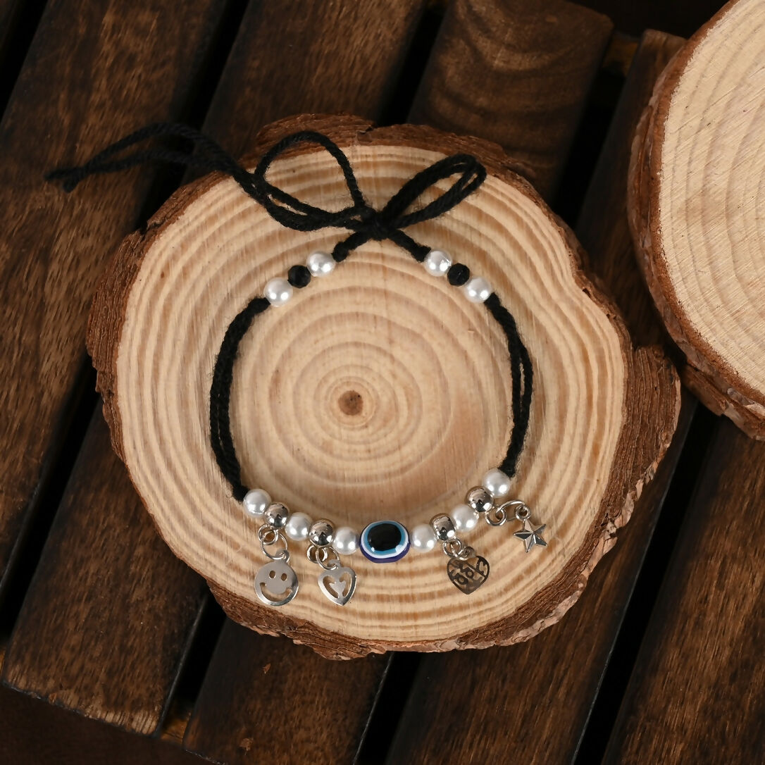 NVR Women Set of 2 Evil Eye Adjustable Anklet