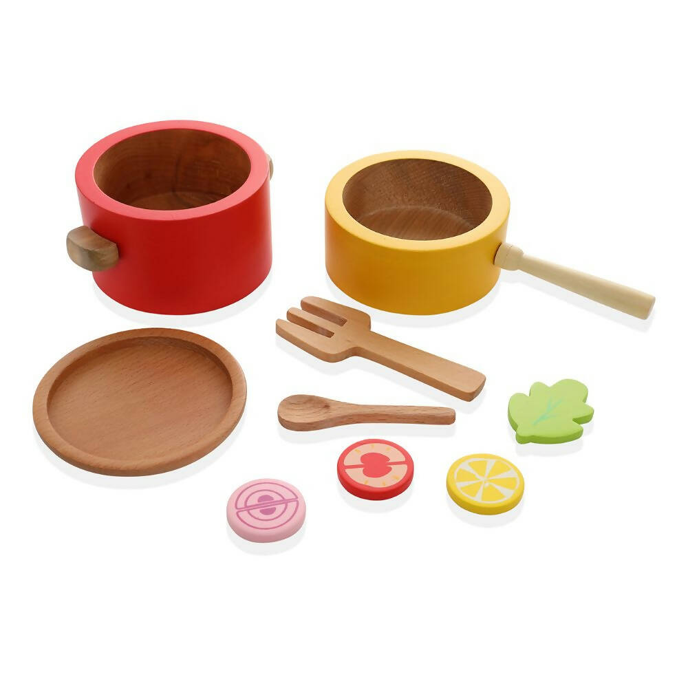 Nesta Toys Kitchen Play Set | Beech Wood Cooking Set