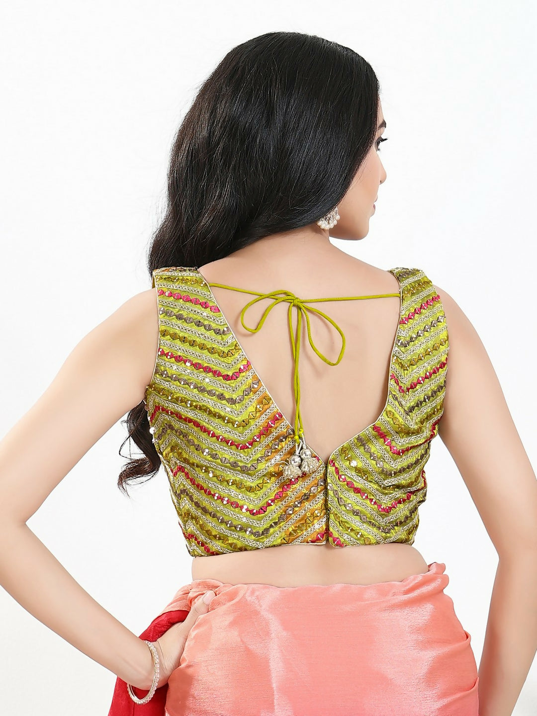 Joban Fashion Liril Silk Padded Blouse With V Neck Sleeveless