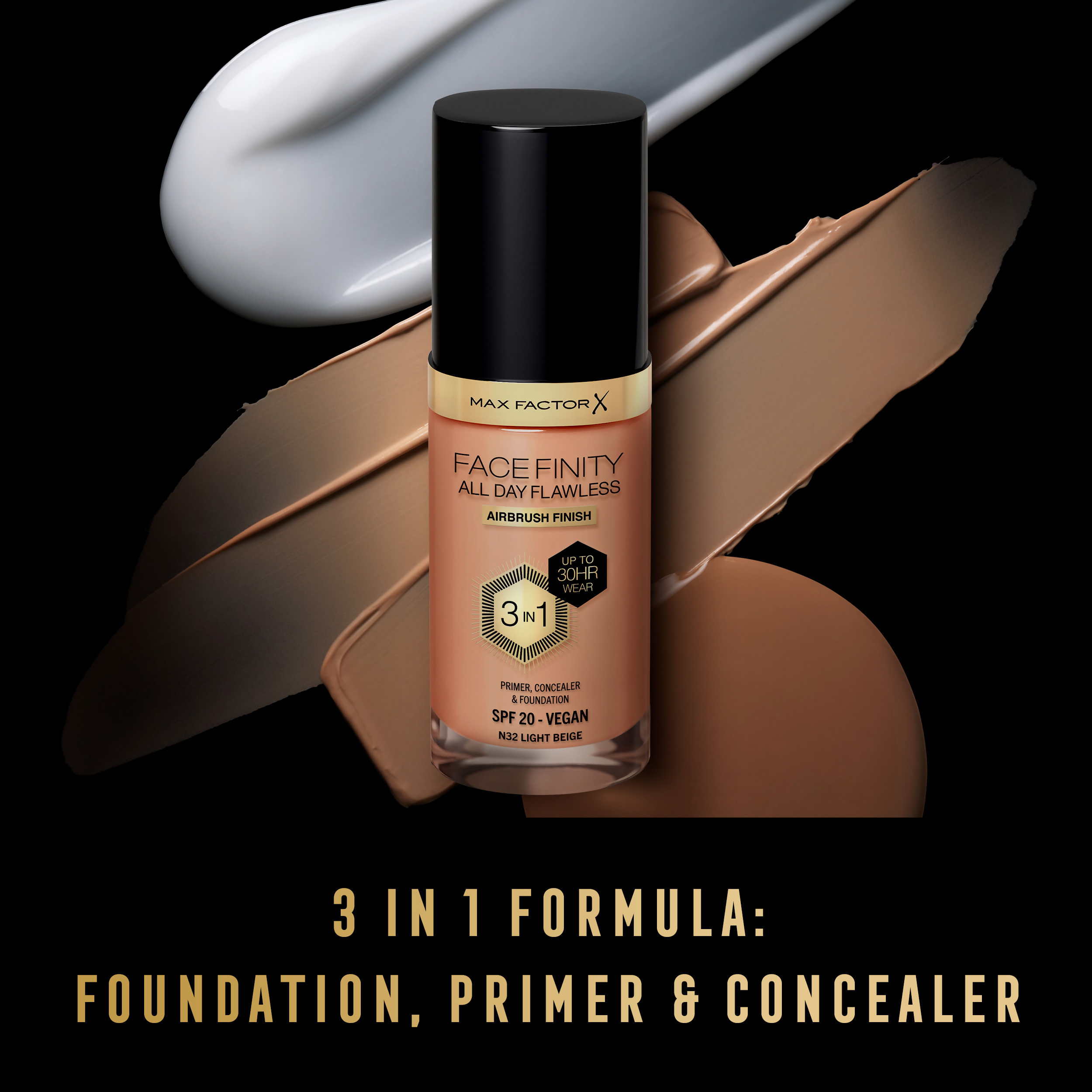 Max Factor Face Finity All Day Flawless 3 In 1 Foundation - Light Beige