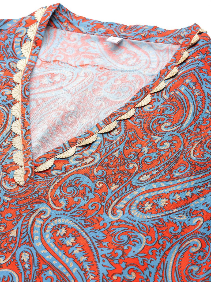 Ahalyaa Women's Traditional wear Kurta Set - Teal Blue