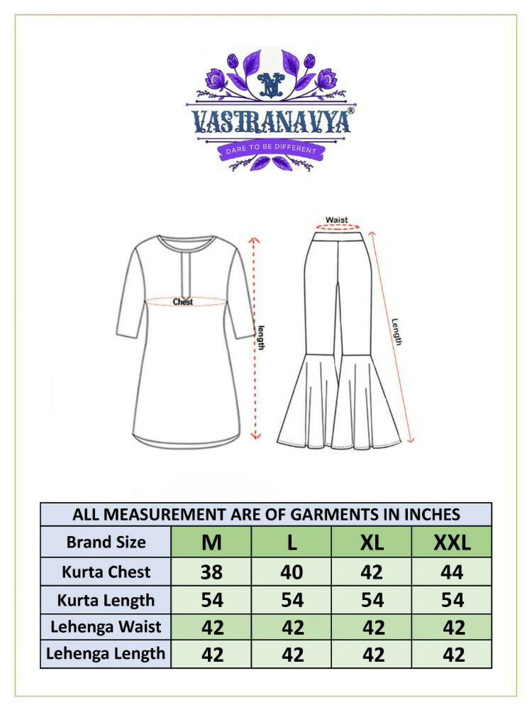Vastranavya Mustard Star Georgette with Embroidery Beads Sequins Work Fancy Kurti & Lehenga