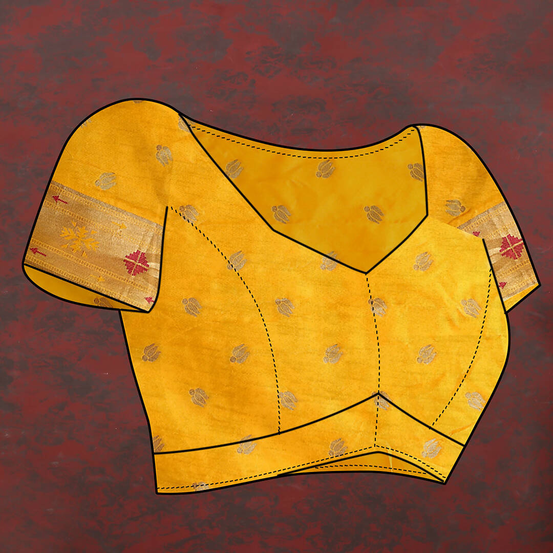 Lorenvalley Fashion Gold Soft Paithani Silk Woven Design Gold Zari Meenakari Weaving Saree