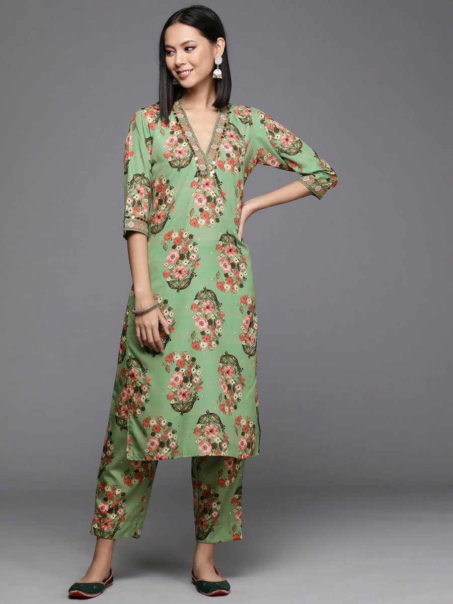 Ahalyaa Women's Traditional wear Kurta Set - Green