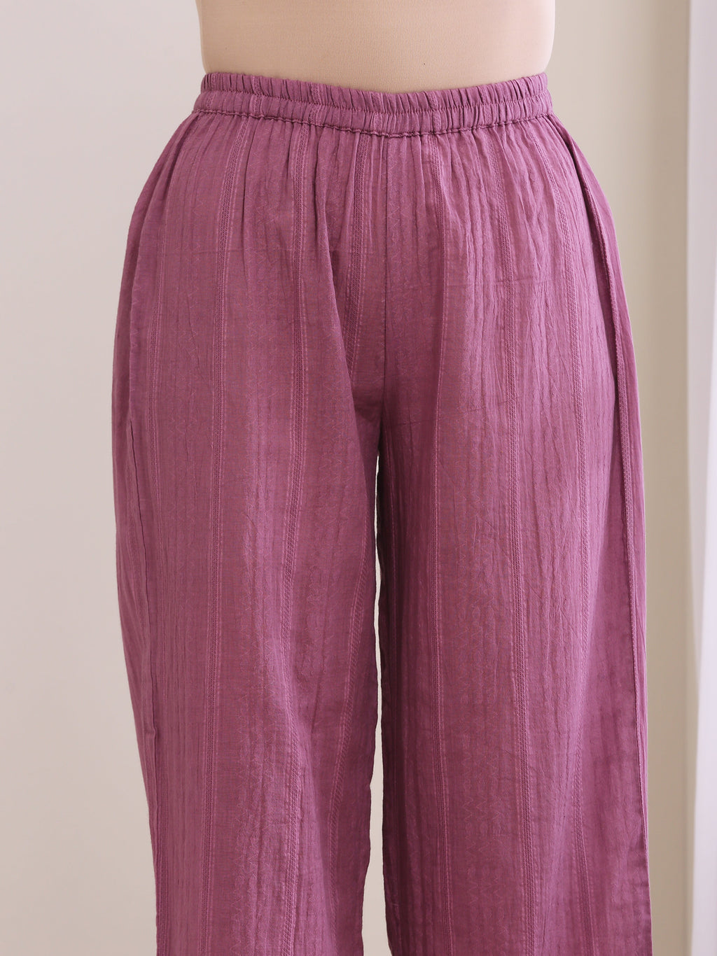 trueBrowns Onion Pink Dobby Angrakha Pant Set