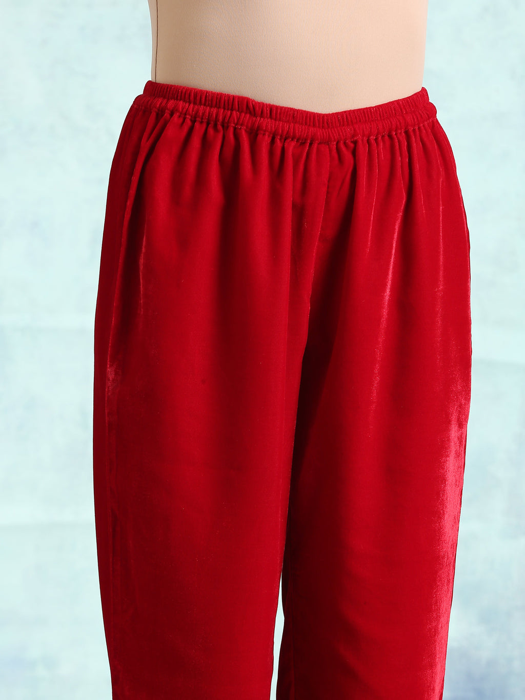 trueBrowns True Red Velvet Lace Co-Ord Set