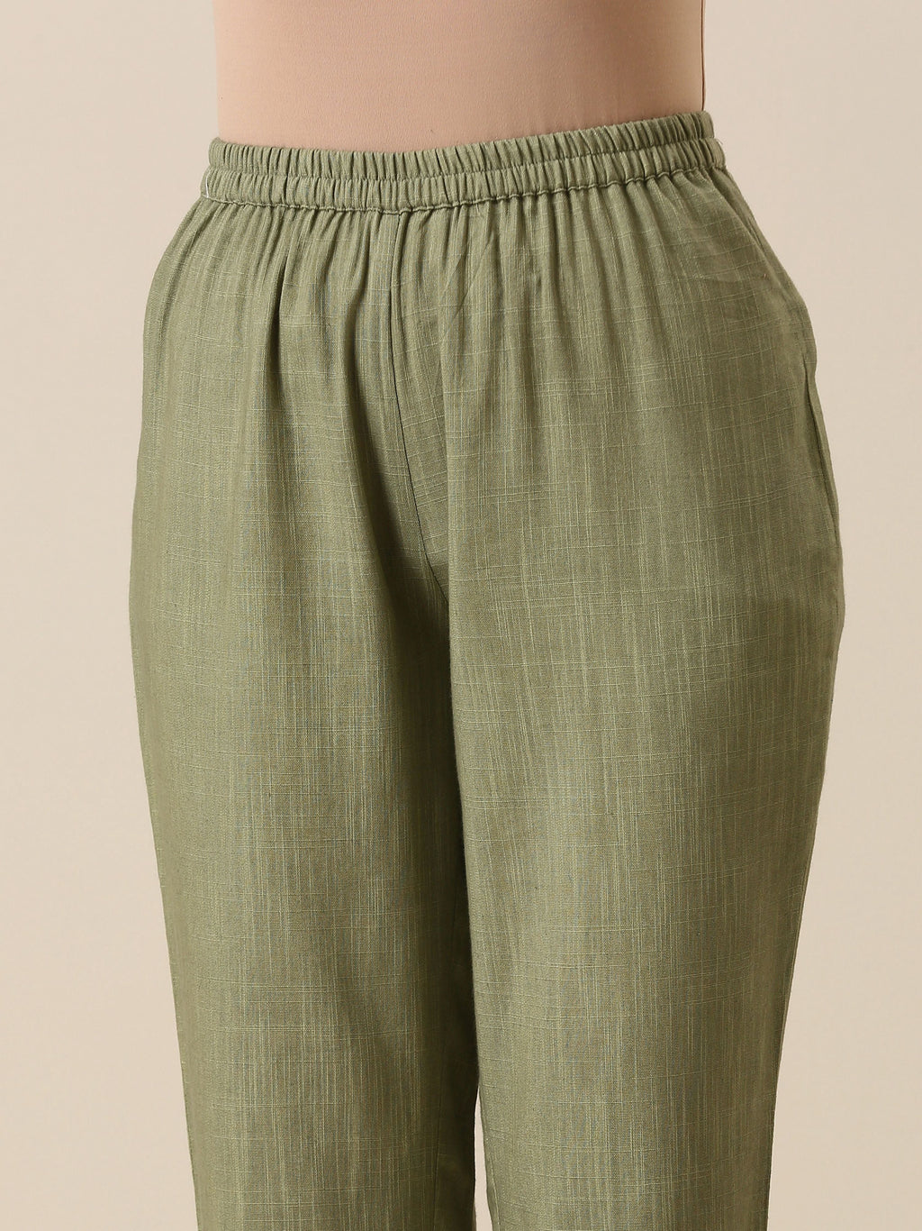 trueBrowns Sage Slub Texture Boxy Fit High Low Co-Ord Set