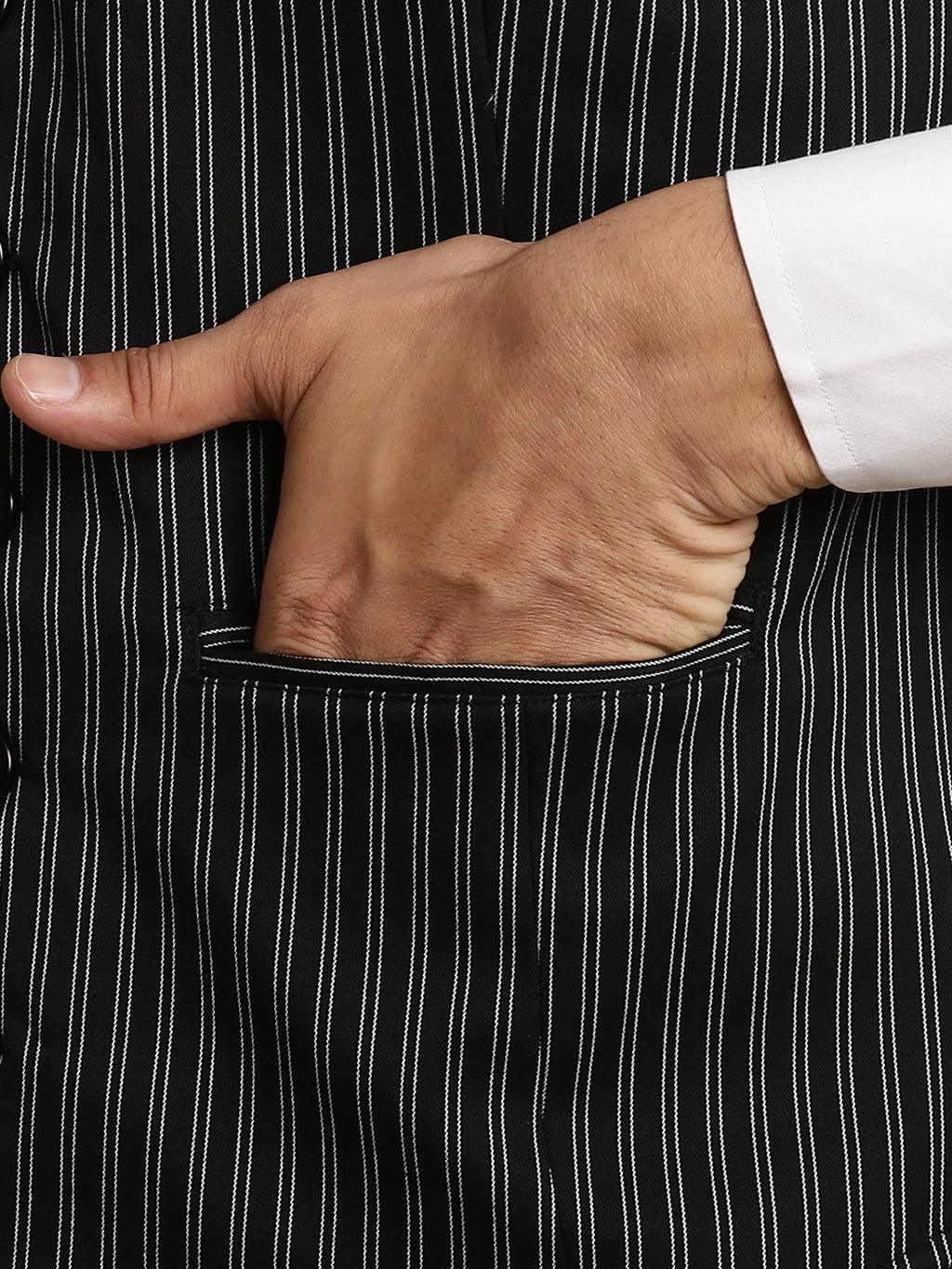 Even Apparels Men's Black Waistcoat with Notched Lapel