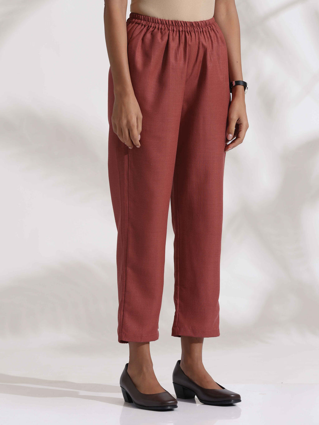 trueBrowns Brown Slub Highslit Kurta Set
