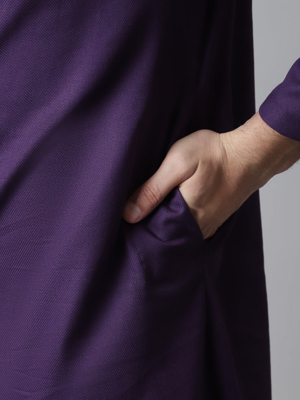 Even Apparels Purple Sherwani Kurta With Asymetrical Cut