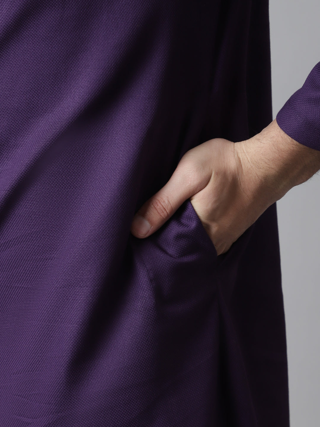 Even Apparels Purple Sherwani Kurta With Asymetrical Cut