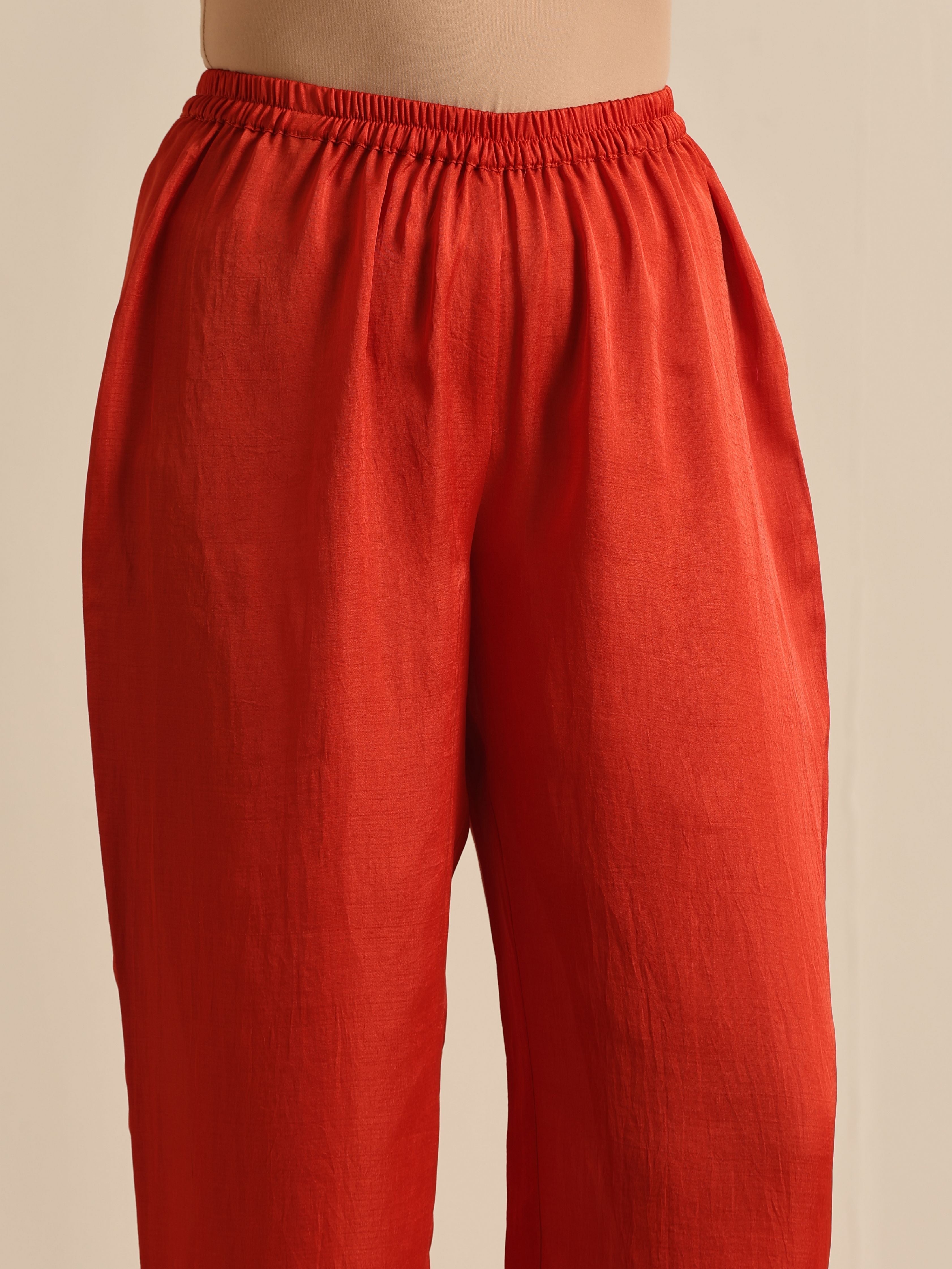 trueBrowns Rust Silk Blend Short Co-Ord Set