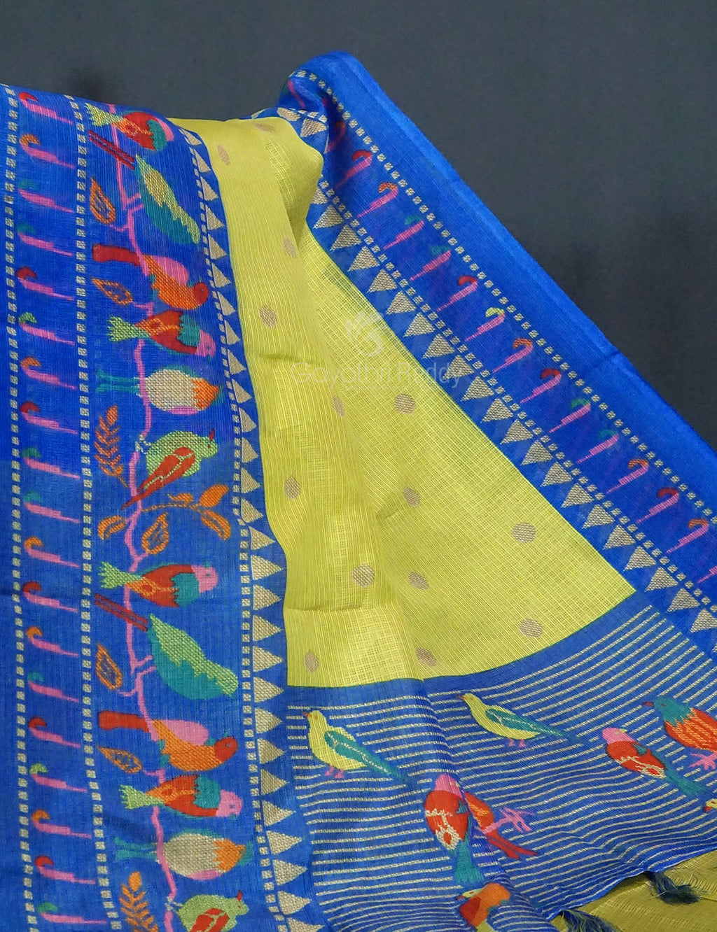 Parrot Green Colour With All Over Buttes Semi Silk Kota Saree By Gayathri Reddy Designer Studio