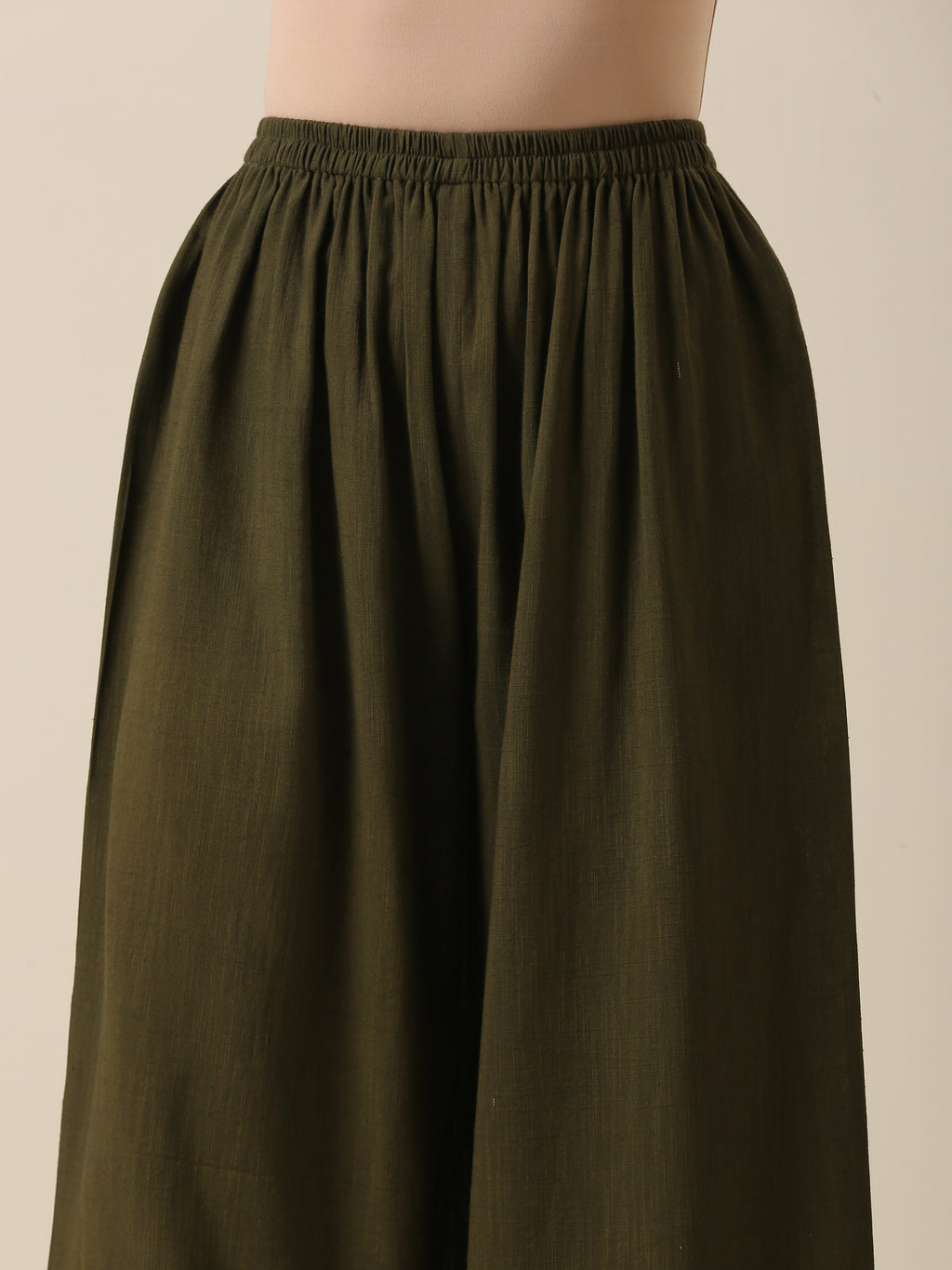 trueBrowns Lime Slub Texture Slit Kurta Palazzo Set