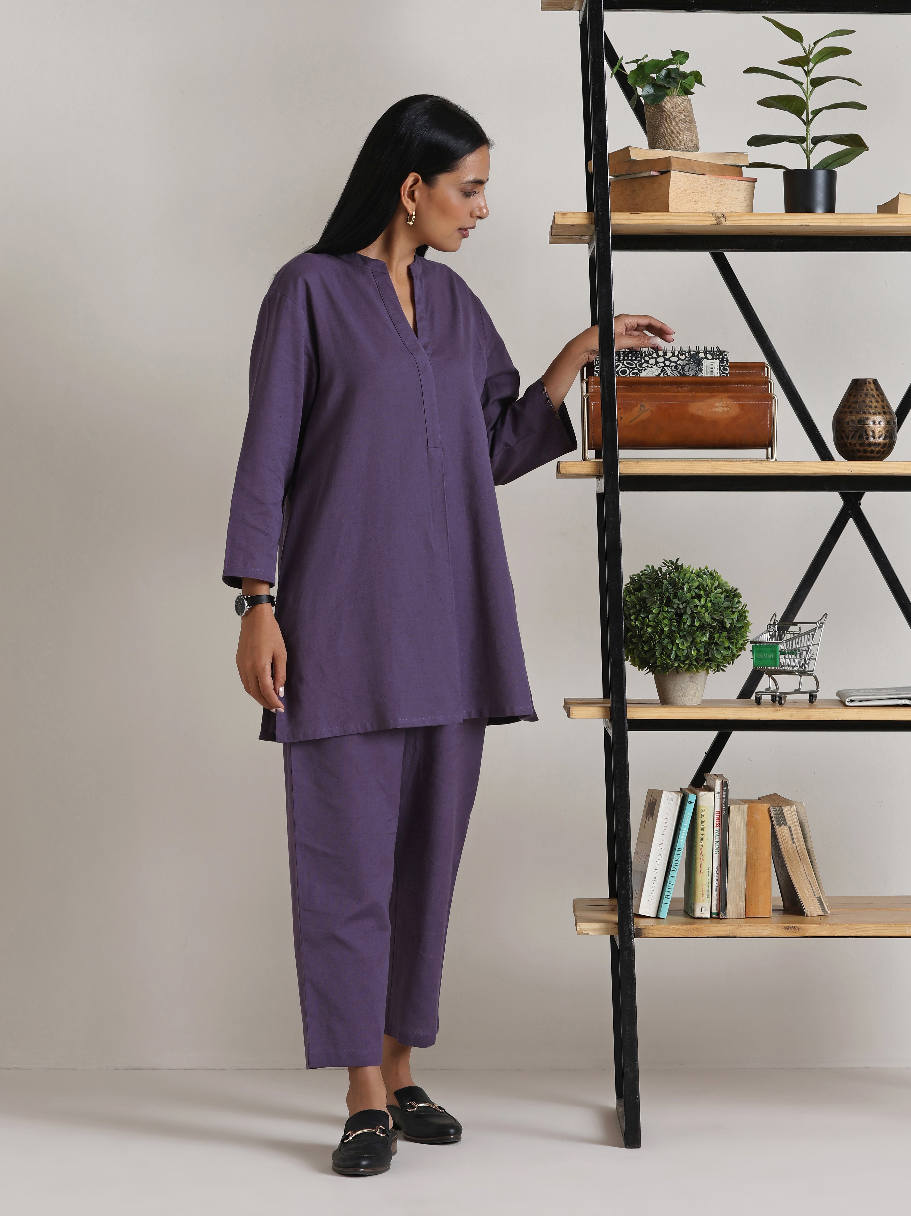 trueBrowns Plum Purple Relaxed Fit Co-Ord Set