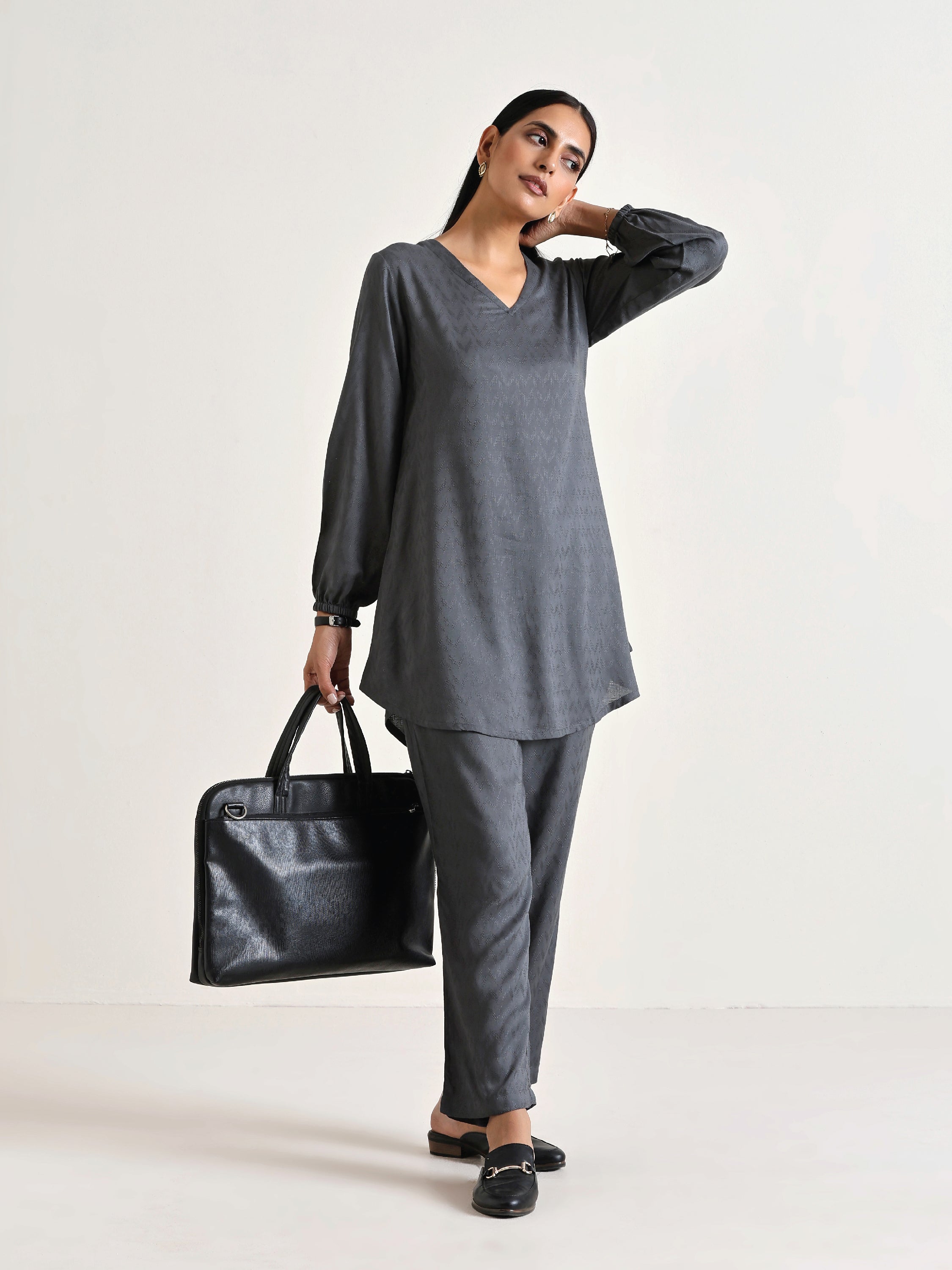 trueBrowns Grey Short Co-Ord Set