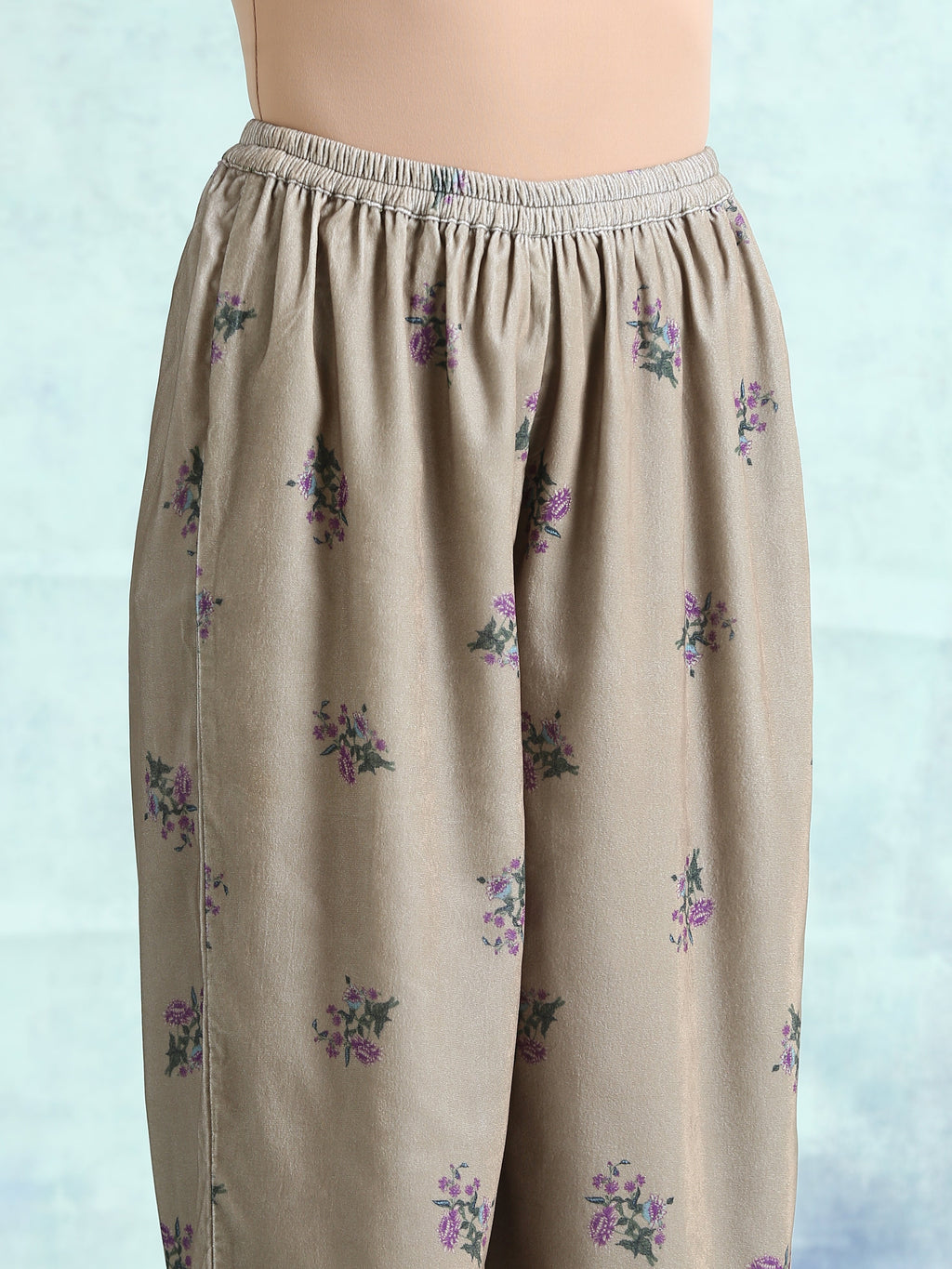 trueBrowns Sage Printed Velvet Co-Ord Set