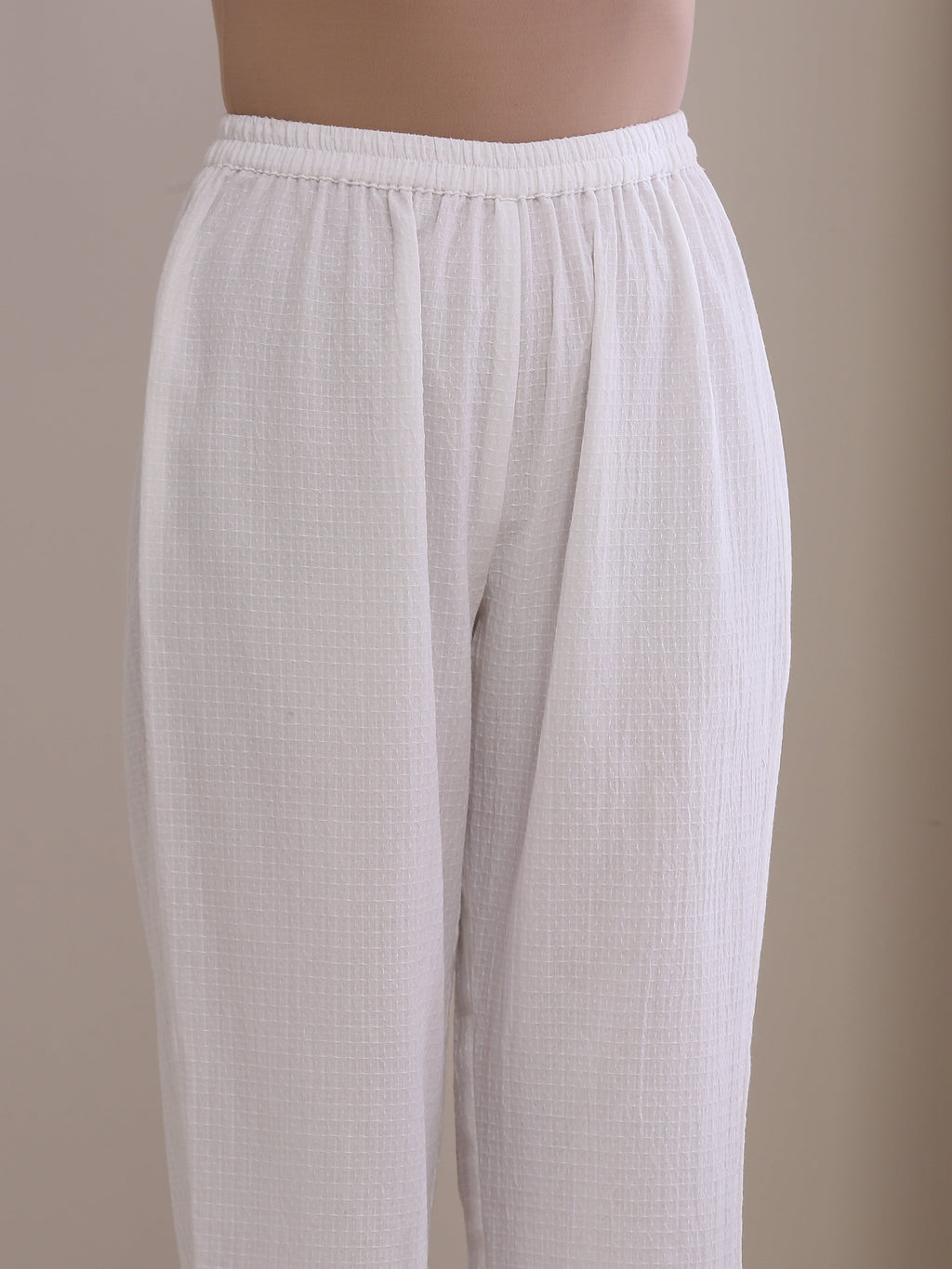 trueBrowns White Dobby Baggy Sleeve Co-Ord Set