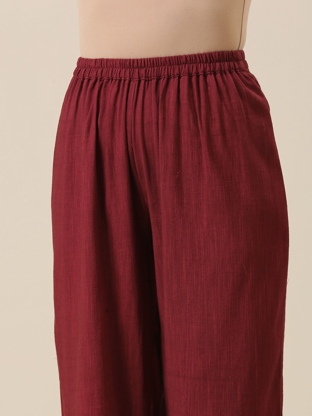 trueBrowns Ruby Wine Slub Textured Collar Co-Ord Set