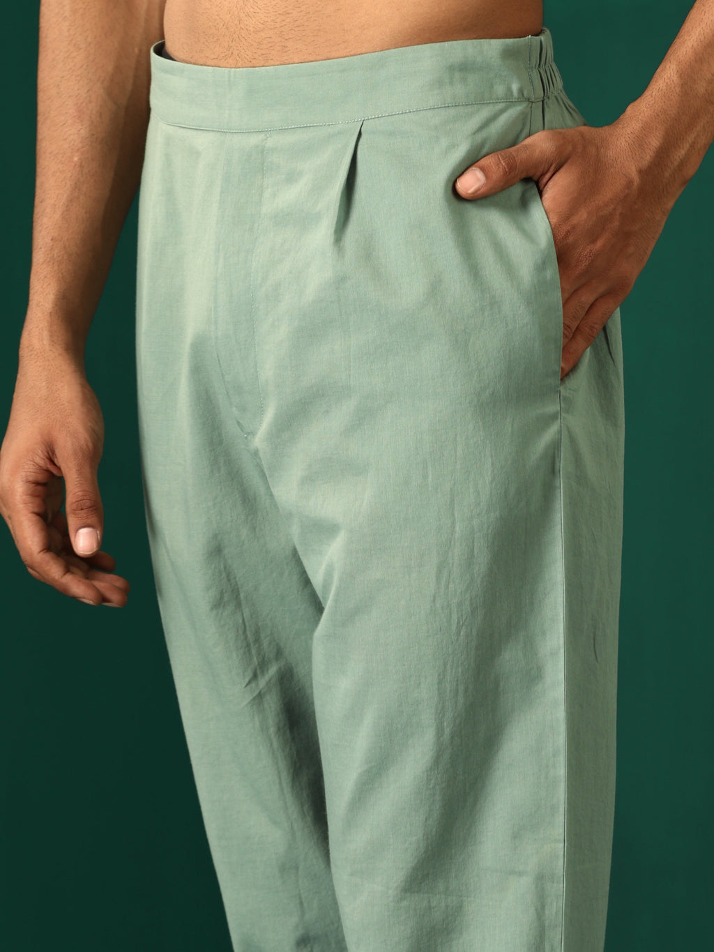 trueBrowns Men's Mint Green Dobby Co-ord Set