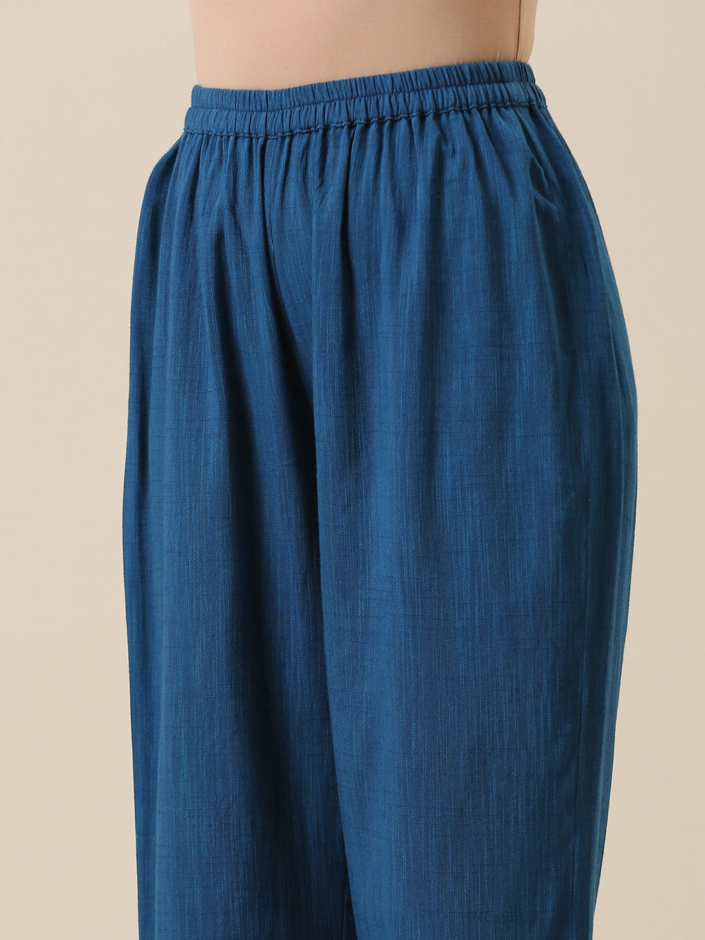 trueBrowns Classic Blue Slub Texture Collar Short Co-Ord Set