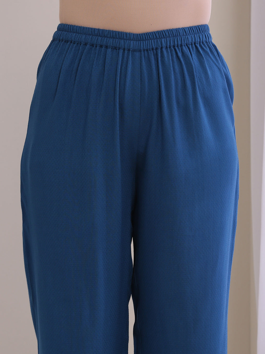 trueBrowns Classic Blue Dobby Pleated Co-Ord Set