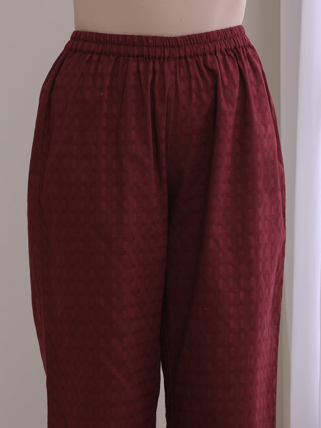 trueBrowns Ruby Wine Dobby Collar Short Co-Ord Set