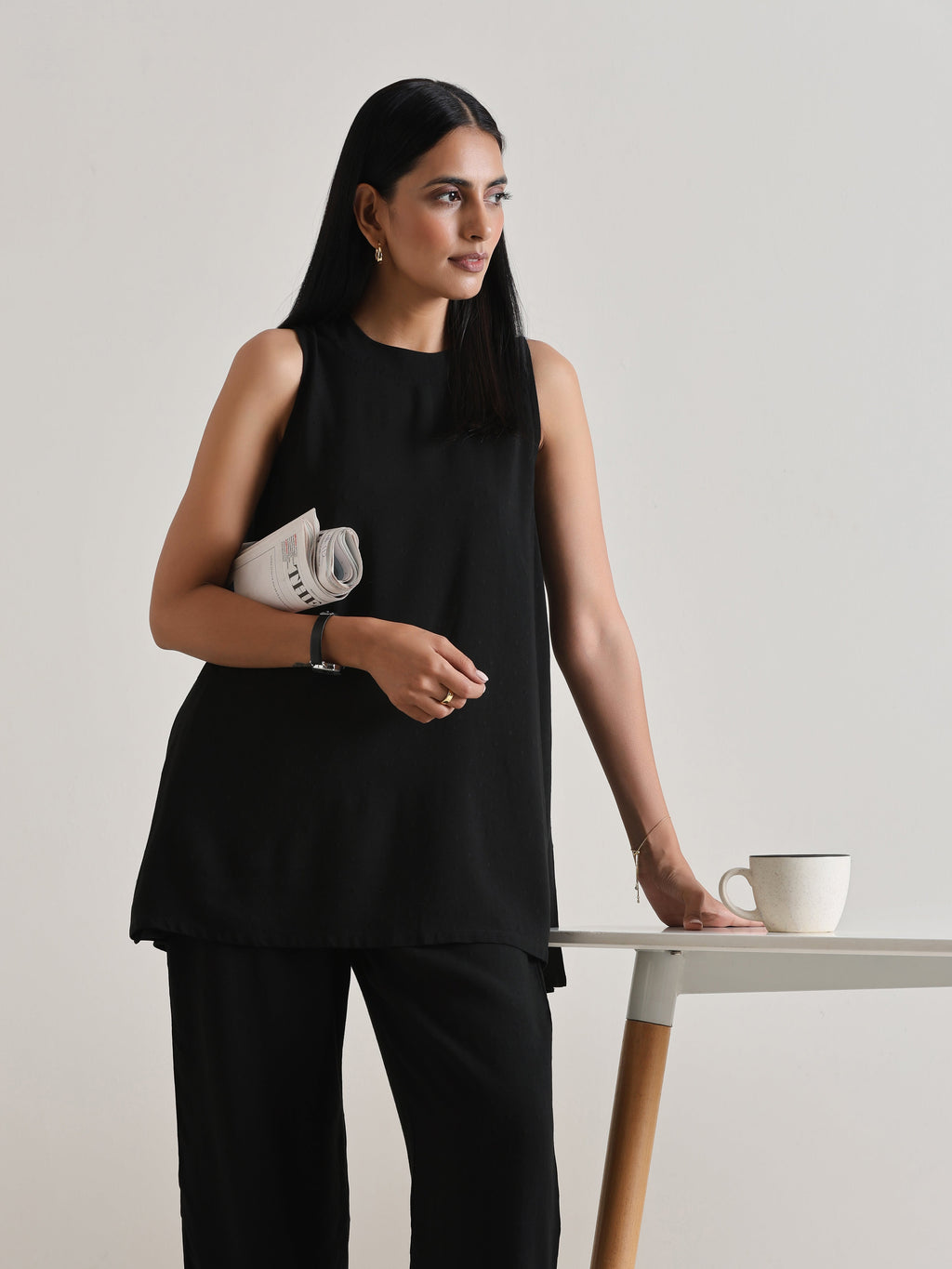 trueBrowns Black Sleeveless Co-Ord Set